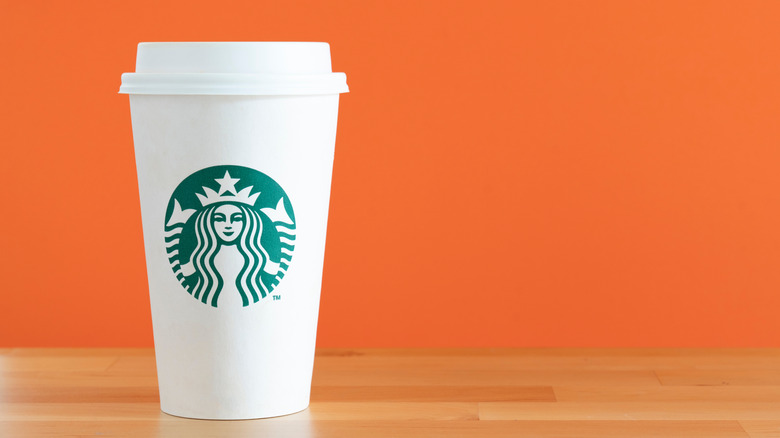 A Starbucks coffee cup