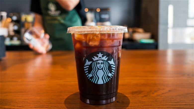 Starbucks iced coffee in cup