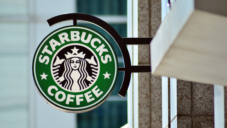 Starbucks logo outside shop