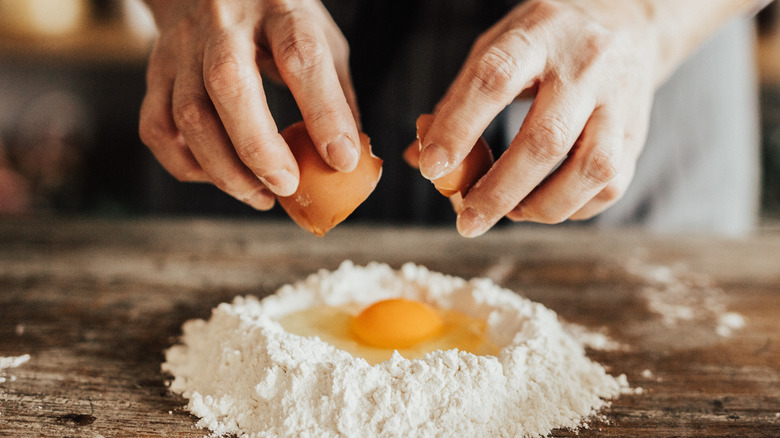eggs and flour raw