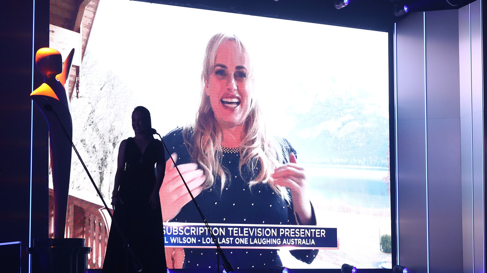 Rebel Wilson accepting AACTA award