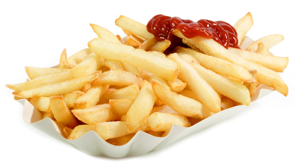 French fries with ketchup