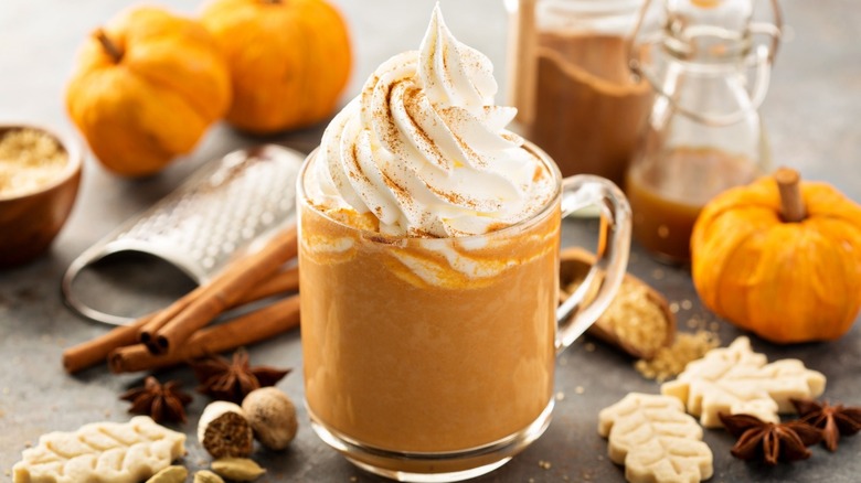 Pumpkin spice latte with whipped cream