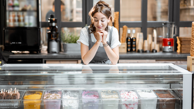 woman at an ice cream shop