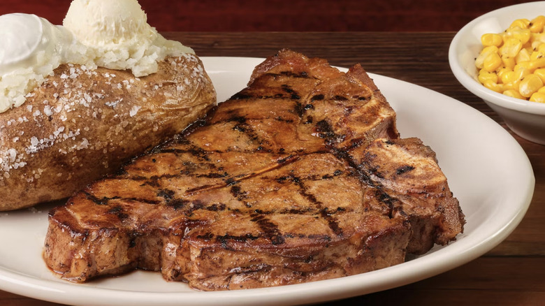 Texas Roadhouse T-Bone Poterhouse steak meal
