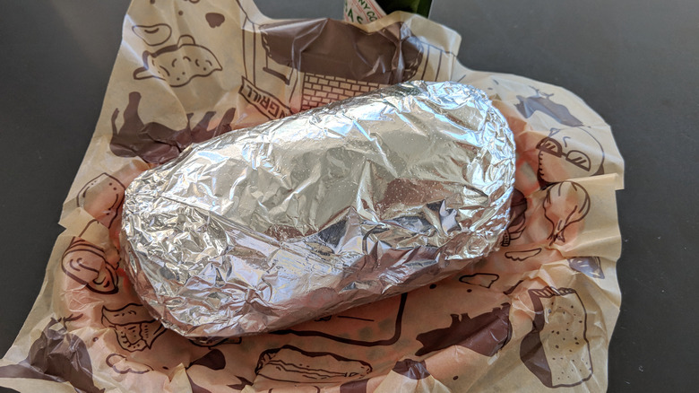tin foil wrapped burrito