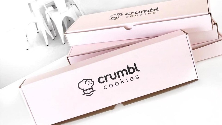 Crumbl Cookies pink cookie box