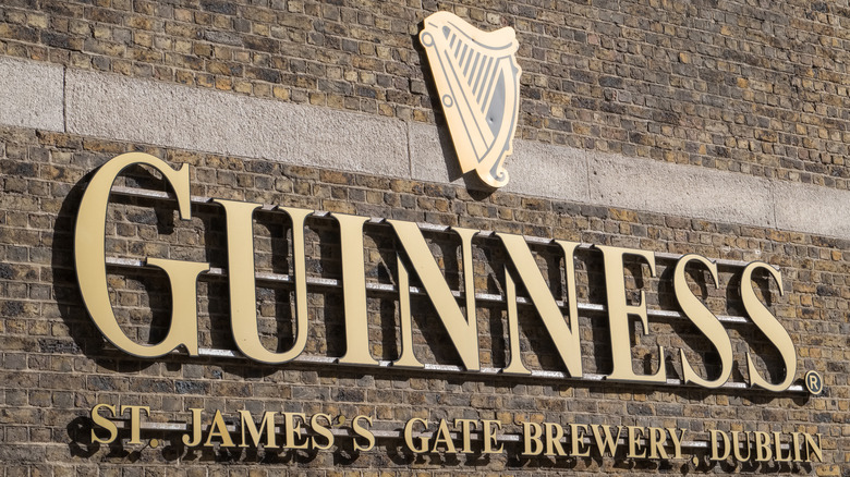 Guinness Harp logo on building