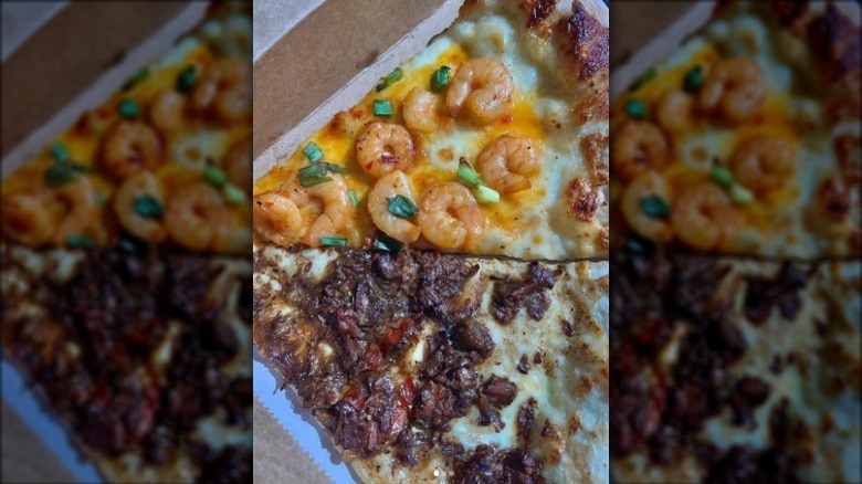 Shrimp and Oxtail pizza