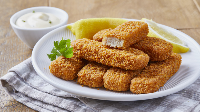 Plate of fish sticks