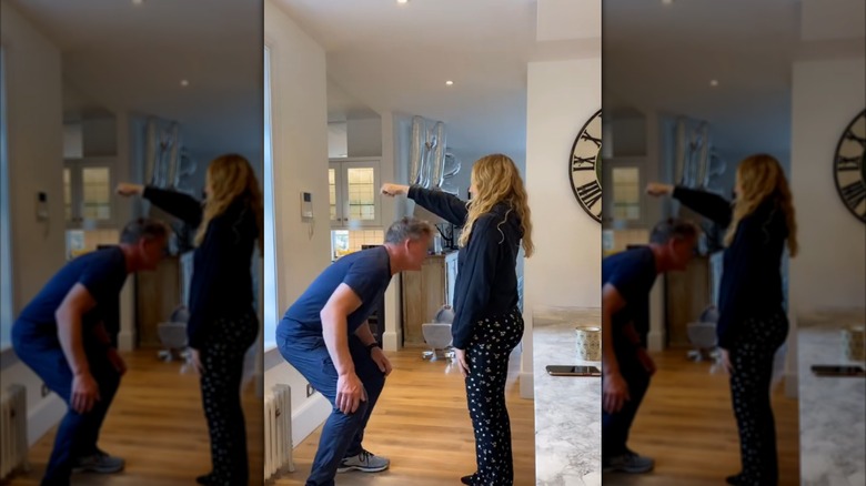 Tilly and Gordon Ramsay doing a TikTok dance