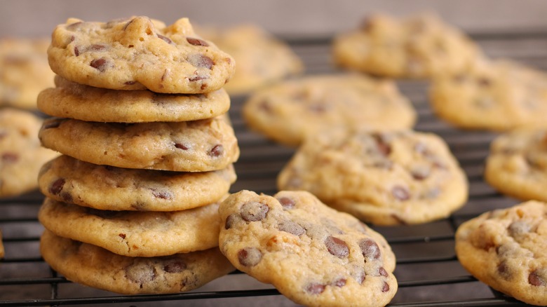 stack of choocolate chip cookies