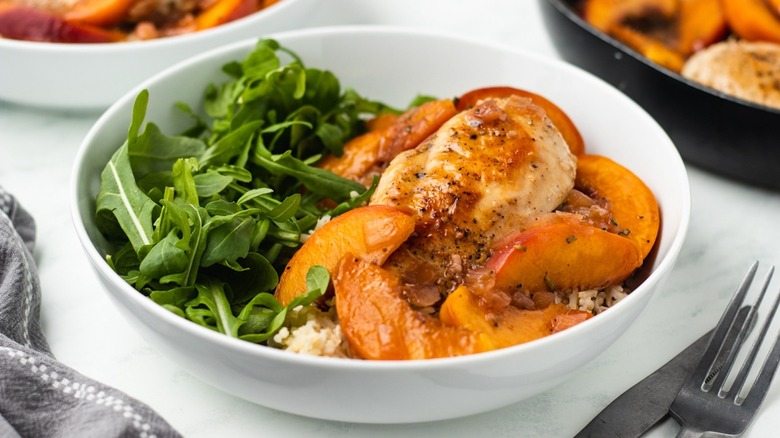 Sweet and sour peach chicken