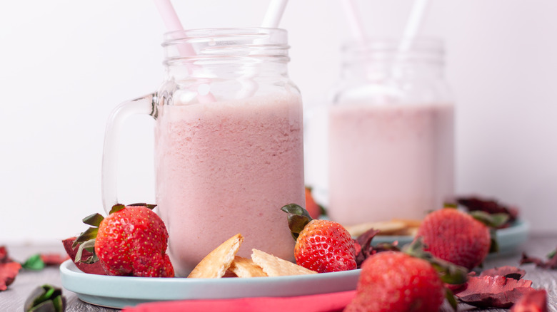 The Surprise Ingredient Bobby Flay Adds To Strawberry Milkshakes