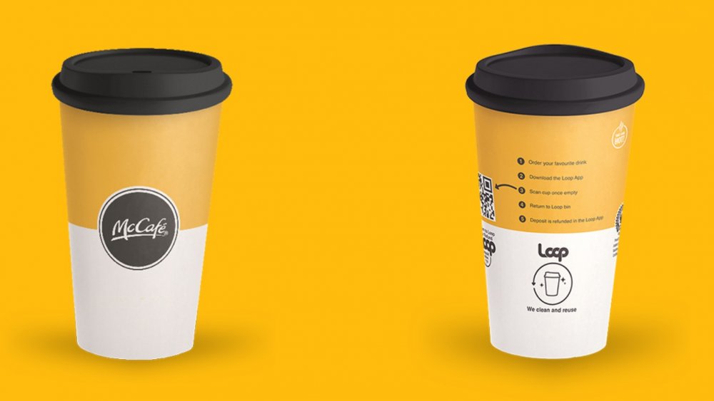 Front and back images of the new reusable McDonald's cup