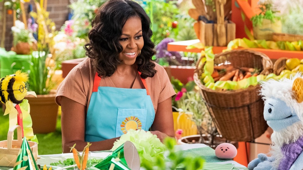 Michelle Obama on the set of Waffles + Mochi