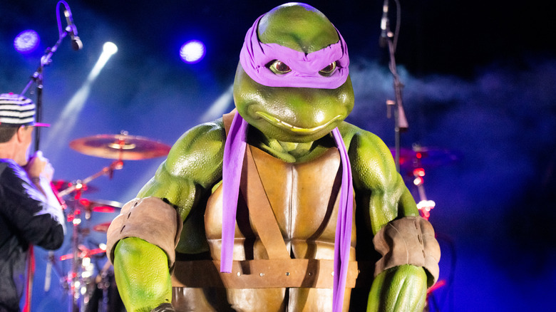 The Teenage Mutant Ninja Turtles performing