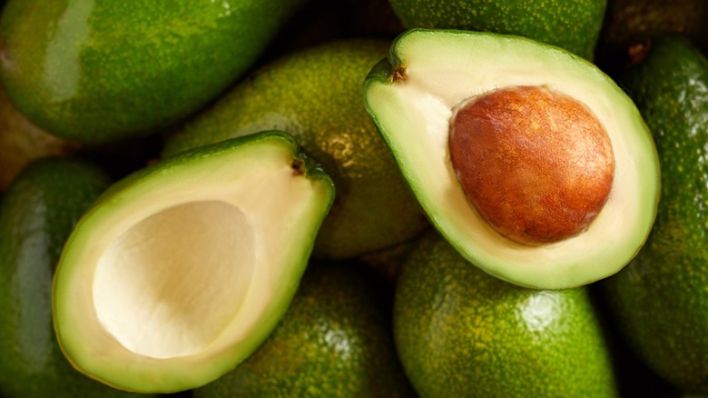 Ripe avocado cut