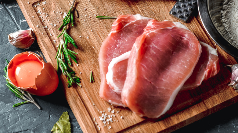 Raw pork chops