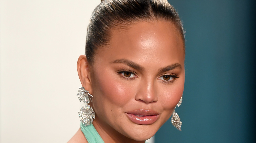 A close-up shot of Chrissy Teigen 