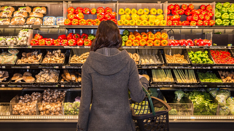 Woman in grocery store