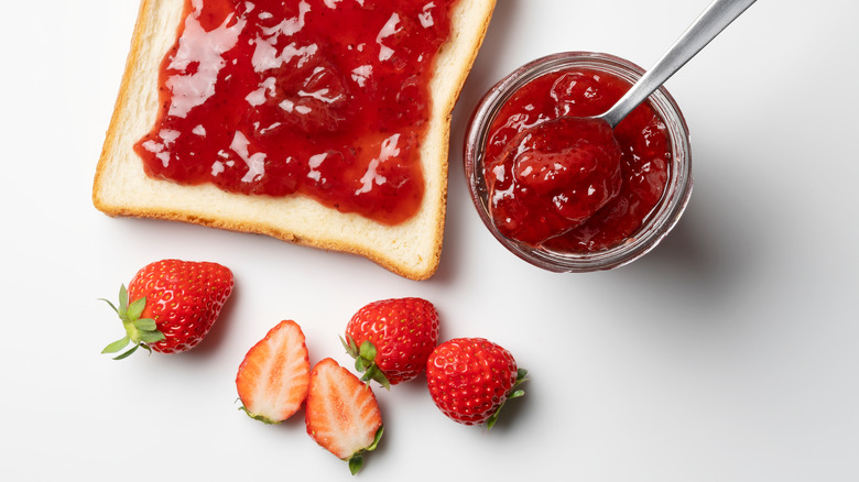 strawberry jam and toast