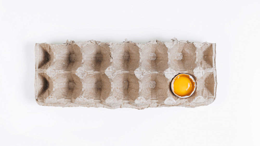 Almost-empty egg carton