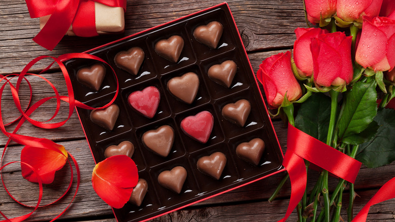 heart-shaped Valentine's chocolates