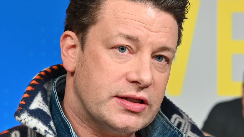 Jamie Oliver wearing a jean jacket 