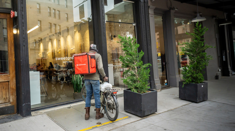 DoorDash driver on bike