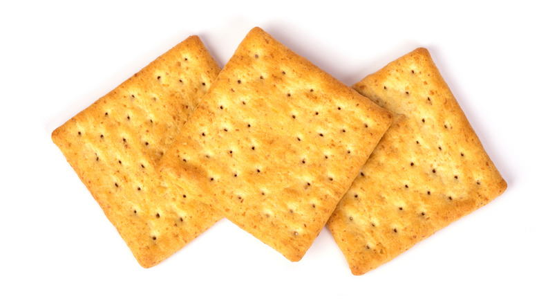 Wheat crackers on white background