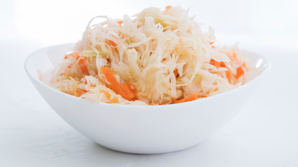 A serving of sauerkraut 