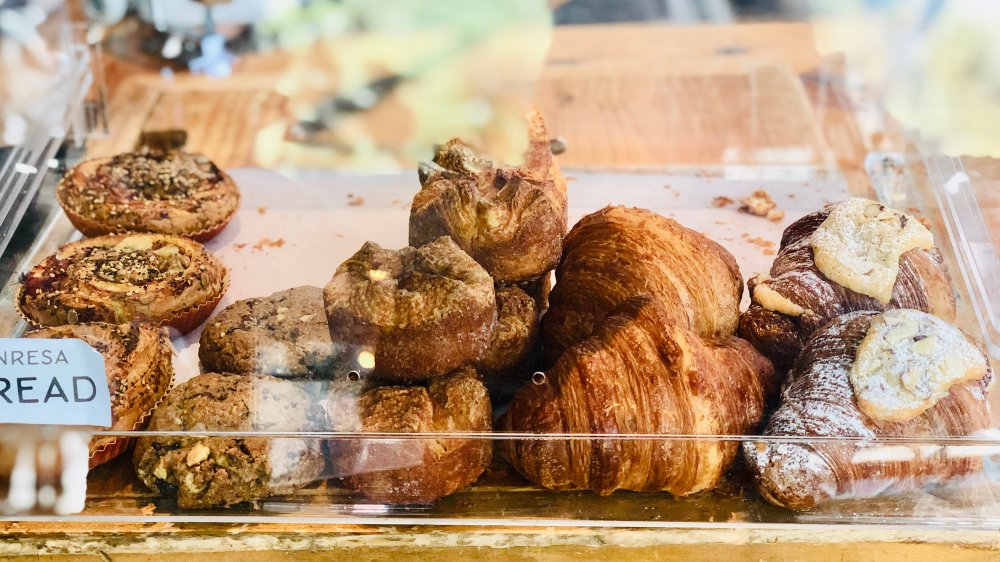 Pastries in display case