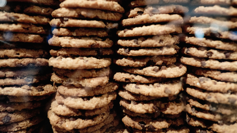 4 rows of chocolate chip cookies