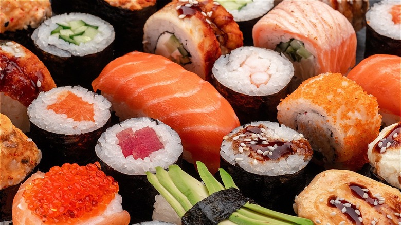 Vibrant sushi platter
