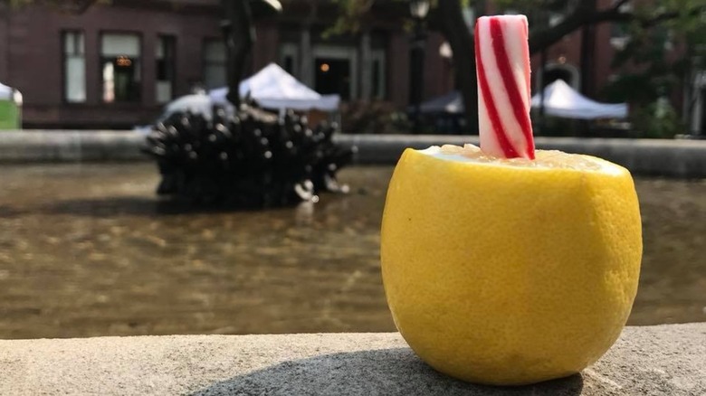 Lemon stick against Baltimore background