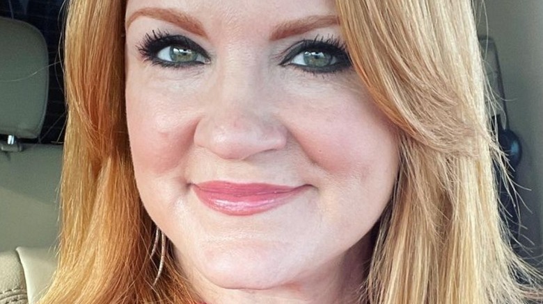 Ree Drummond taking selfie with slight smile while sitting in her car