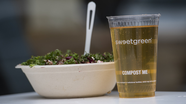 Salad and drink at a San Francisco Sweetgreen