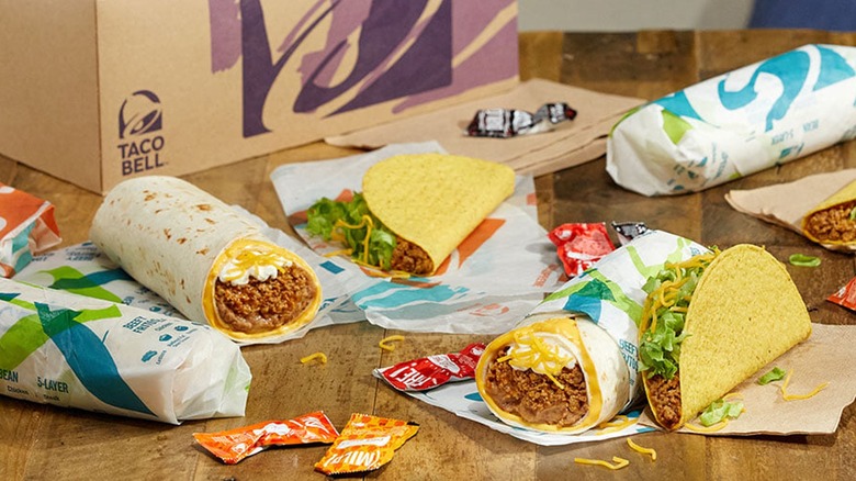 An assortment of food from Taco Bell