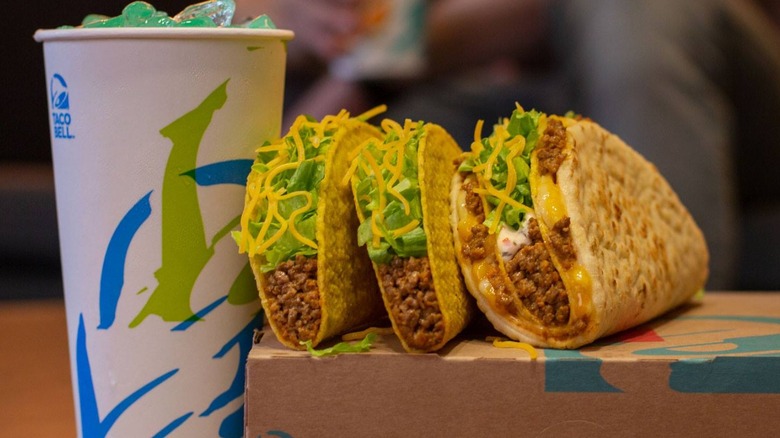 A Double Cheese Gordita Crunch box from Taco Bell