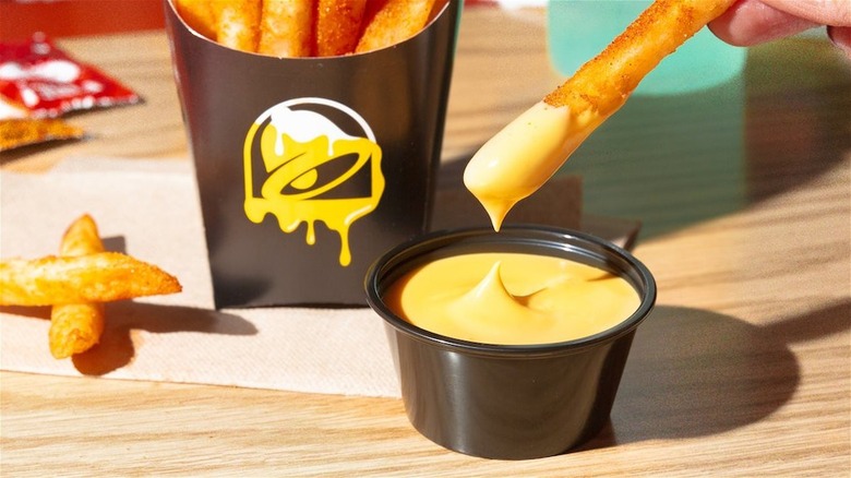 Taco Bell cheese sauce with Nacho Fries 