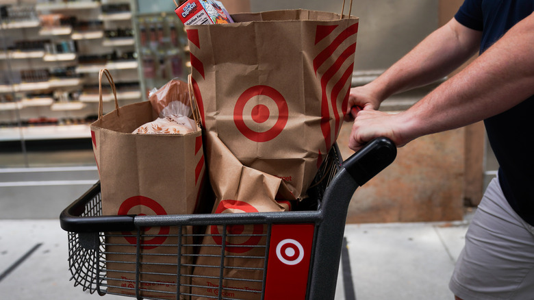 Target cart with bags inside