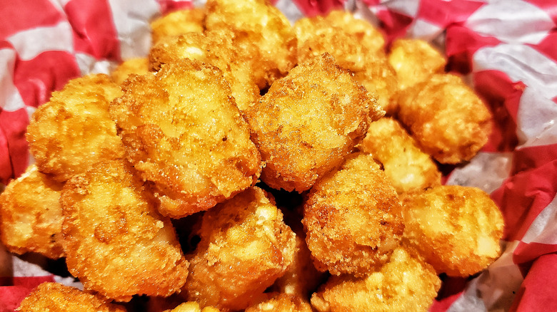 Basket of tots in restaurant 