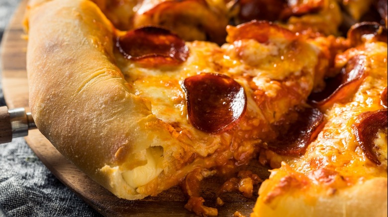 stuffed crust pizza