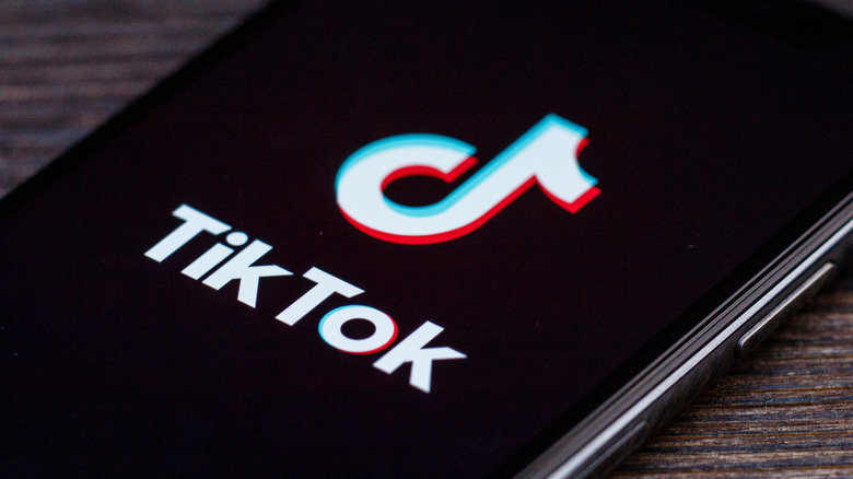 Phone screen with TikTok logo