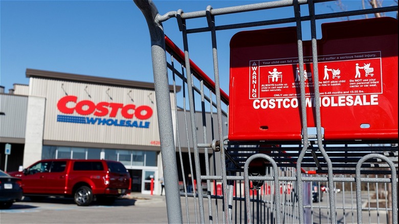 Close up of a Costco shopping cart