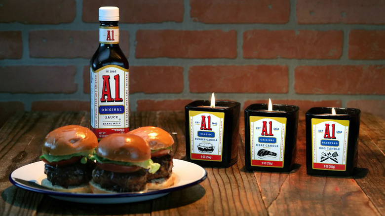 A1 candles with burgers 