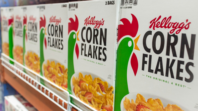 Boxes of Kellogg's Corn Flakes