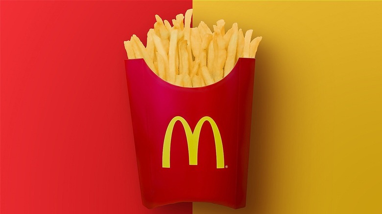 McDonald's fries red and yellow background