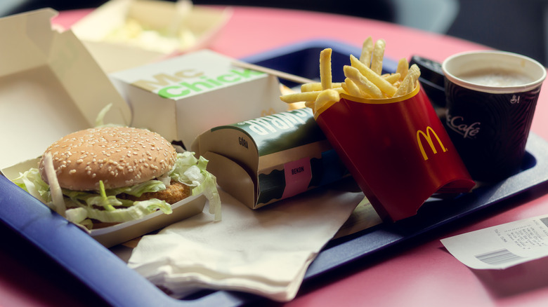 McDonald's food on a tray